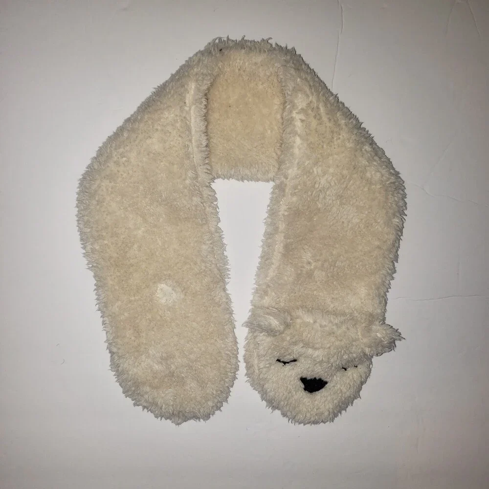 BABY GAP White Teddy Bear Scarf